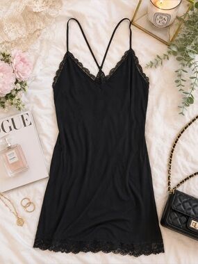 Victoria’s Secret Black Lace Slip